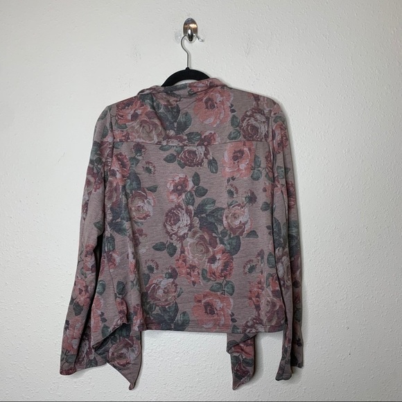 Annabelle Floral Open Drape Cardigan Sweater - Picture 5 of 5
